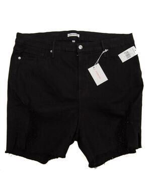 New Good American Black Cut Off Jean Shorts Plus Size 24
